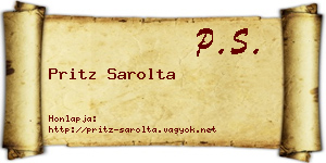 Pritz Sarolta névjegykártya