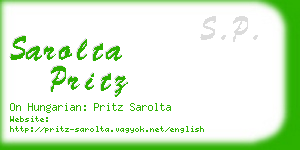 sarolta pritz business card